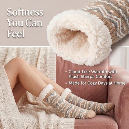 Cozylook Fuzzy Slipper Socks for Women with Grips Warm Cozy Soft Non-Slip Winter Socks Cozy Gift Idea