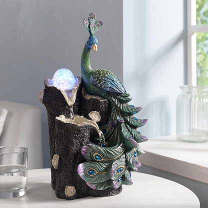 Kalona Tabletop Water Fountain, Indoor Waterfall with Resin Rock Design