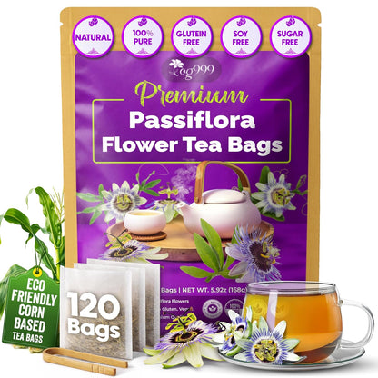 TOG999 Premium Passion Flower Tea Bags, Passionflower Tea, 120 Count, Vegan