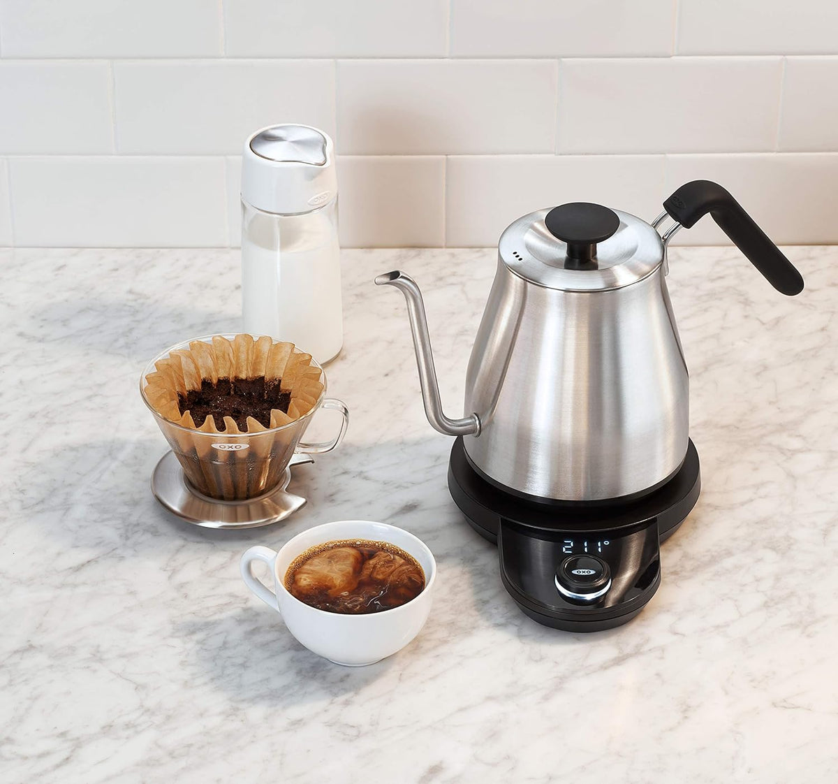 OXO Brew Pour Over Gooseneck Electric Kettle - Stainless Steel
