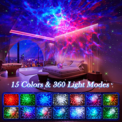 One Fire Galaxy Projector for Bedroom Birthday Gifts for Teen Boy Gifts, LED Galaxy Light Projector, 15White Noise HiFi Bluetooth Speaker,Remote&Timer Ceiling Projector Lights Trendy Stuff