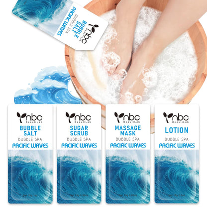 Pedicure Kit Foot Soak Set: Bubble Salt, Sugar Scrub, Massage Mask, Massage Lotion in a Box, 4 Step Foot Spa Kit for Dry Feet, Softens Calluses, Tired Feet（3 Set Lavender) - Colors A