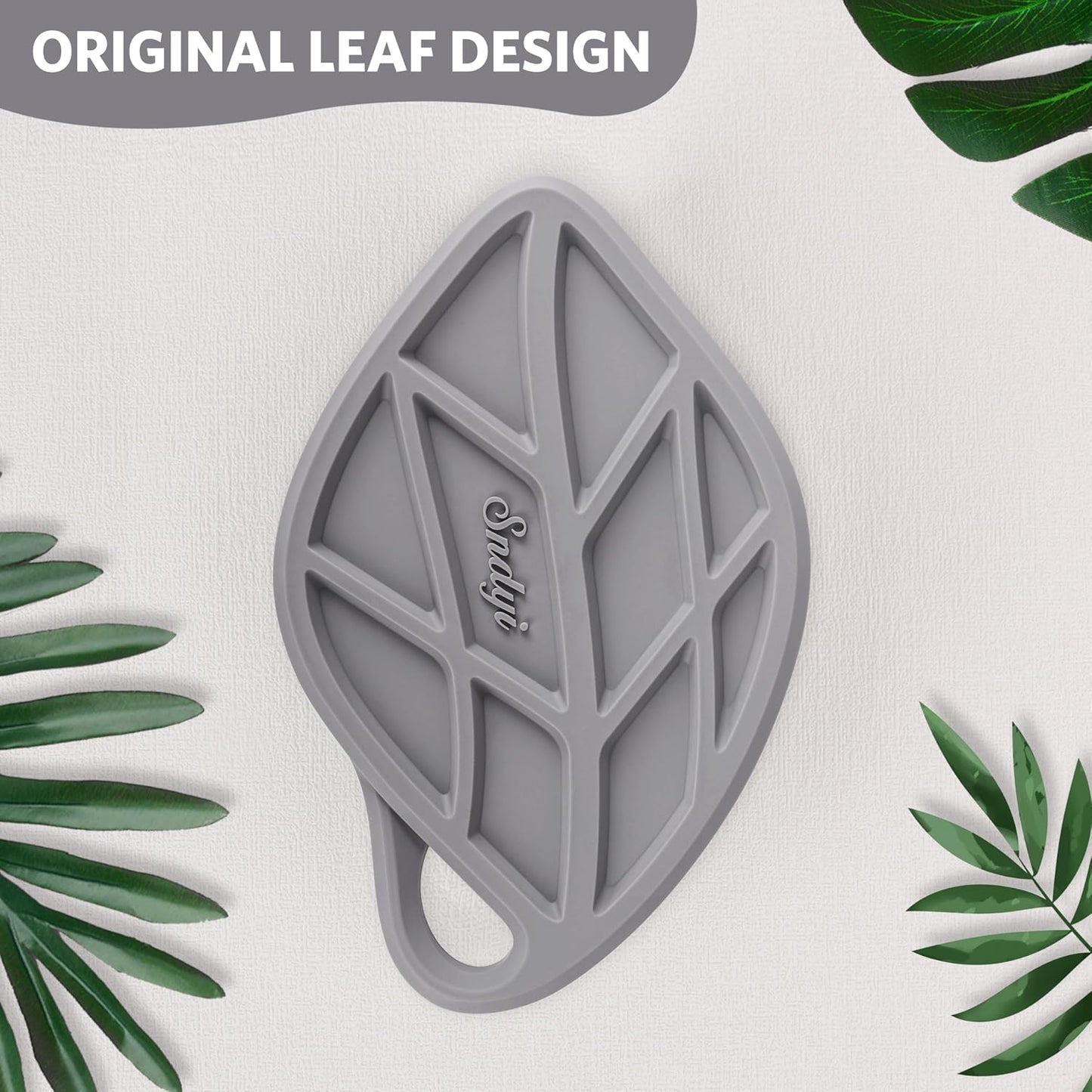 Sndyi Silicone Body Scrubber, Gentle Exfoliating Body Scrubber for Sensitive Skin, Leaf Shaped Shower Scrubber for Body with Lathering Bristles, Silicone Loofah Body Brush for Showering, Oatmeal