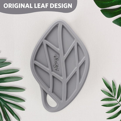 Sndyi Silicone Body Scrubber, Gentle Exfoliating Body Scrubber for Sensitive Skin, Leaf Shaped Shower Scrubber for Body with Lathering Bristles, Silicone Loofah Body Brush for Showering, Oatmeal
