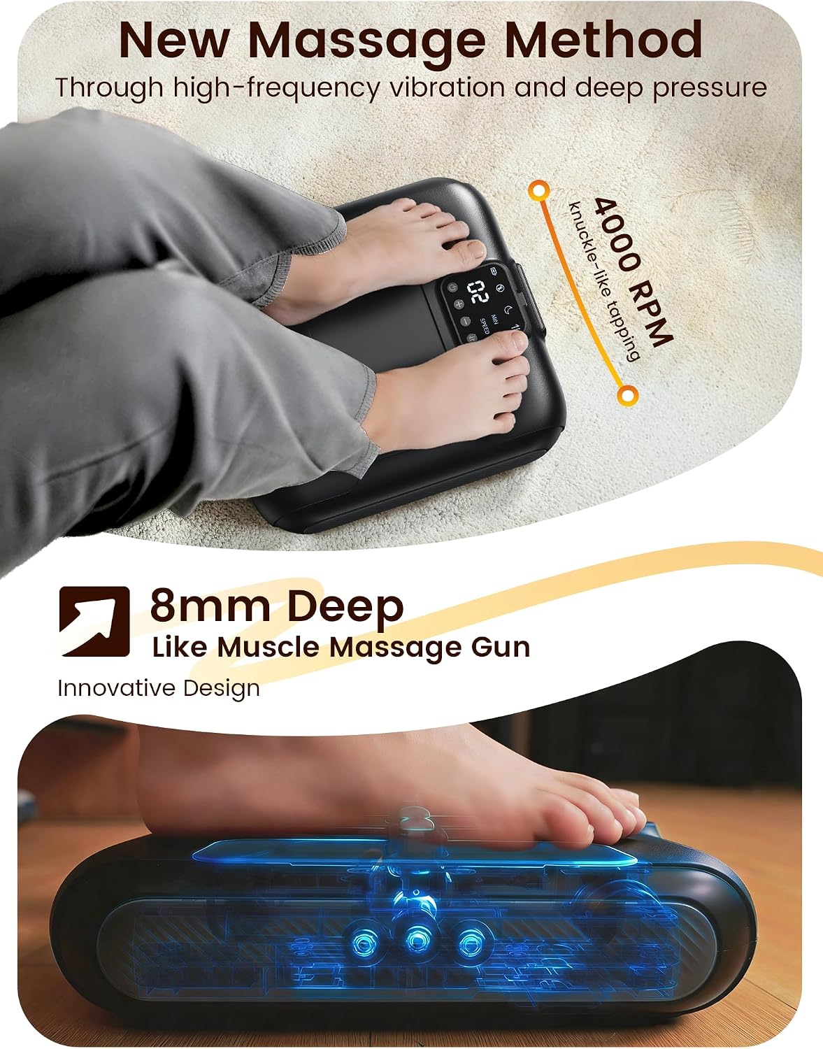 lifechill Foot Massager with Cordless [2026 Upgraded],Foot Massager for Plantar Fasciitis & Neuropathy, FSA Eligible HSA Office Desk Home Travel, Gift for Women Mom
