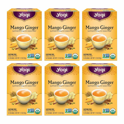 Yogi Mango Ginger Organic Tea, 16 Tea Bags (6 Pack)