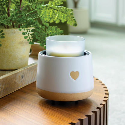 Candle Warmers ETC. Illumination Fragrance Warmer- Light-Up Warmer for Warming Scented Candle Wax Melts and Tarts or to Freshen Room, White Harmony