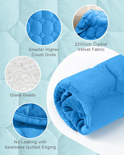 Cottonblue Weighted Lap Blanket 7lbs, Cozy Luxury Crystal Velvet Weighted Blanket for Adults, Small Weighted Blanket for Relaxation, Sleeping, Travel, Grey, 29" x 24"