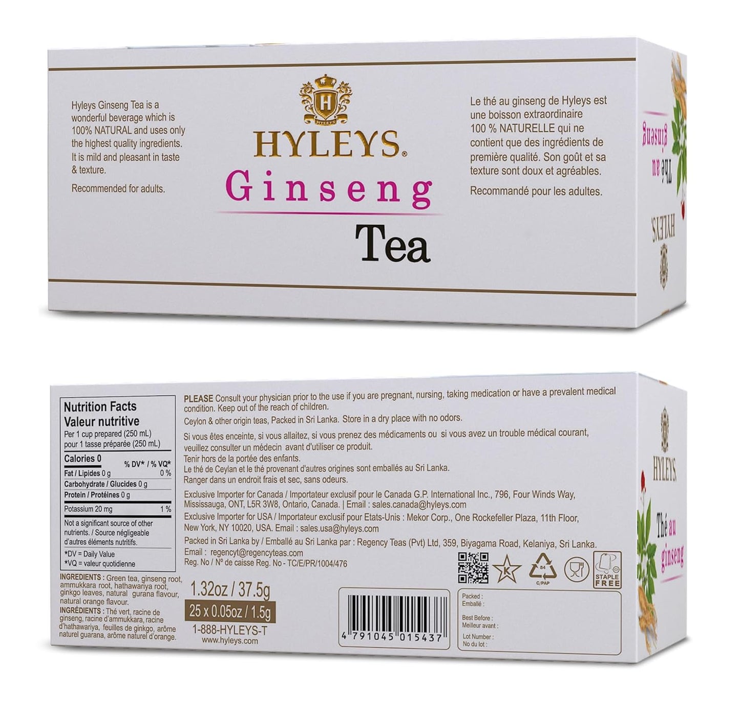Hyleys Dandelion Root & Green Tea with Milk Thistle and Licorice Root - Herbal Detox Blend - 25 Tea Bags
