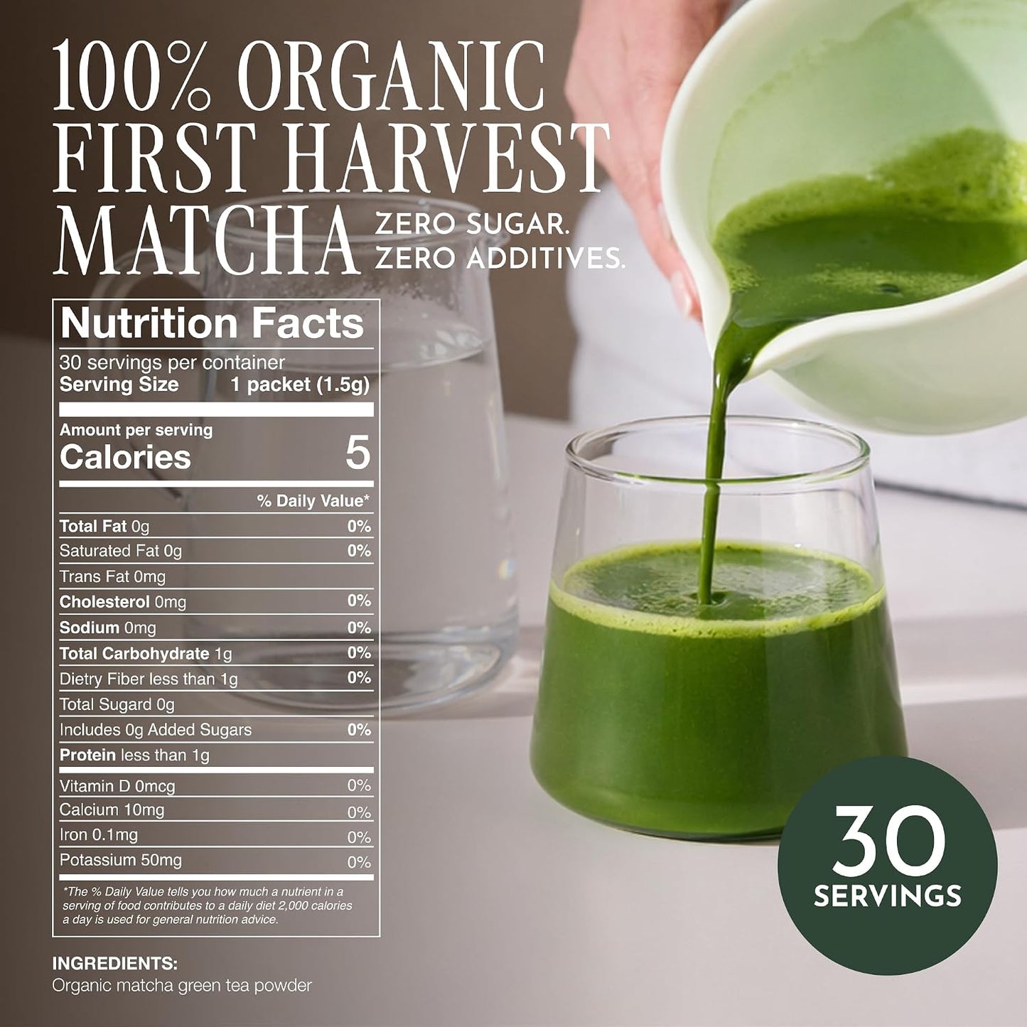 Encha Matcha - Latte Grade Matcha Powder - Unsweetened, First Harvest, Organic Green Tea Powder From Uji, Japan (30G/1.06 Ounce) Premium for Latte, Smoothie - Caffeine, L-Theanine