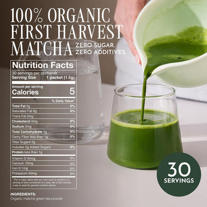 Encha Matcha - Latte Grade Matcha Powder - Unsweetened, First Harvest, Organic Green Tea Powder From Uji, Japan (30G/1.06 Ounce) Premium for Latte, Smoothie - Caffeine, L-Theanine