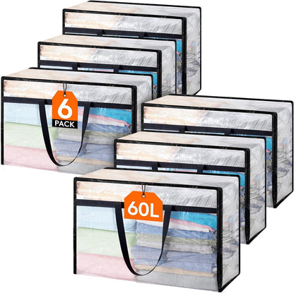 Lifewit Clear Storage Bags, 45L Clothes Organizer with Zipper