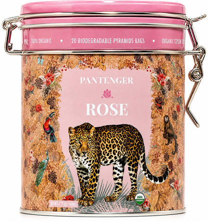 Rose Tea Bags -20 XL Pyramid Sachets- Rose Tea Organic. Tea Blends -Finest Moroccan Rose Petals and Ceylon OP Black Tea Leaves from Uva- Pantenger Organic Tea Blend. Black Rose Tea, 1.7 Ounce
