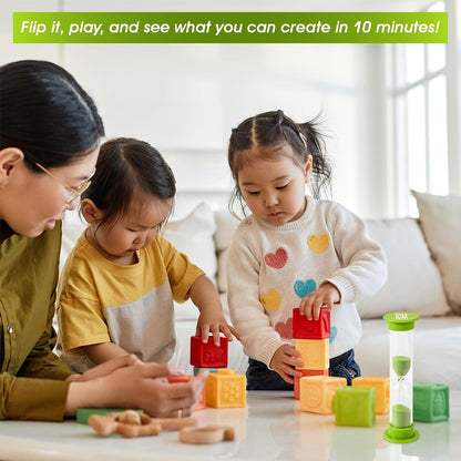 Sand Timer for Kids Set of 3 Small Colorful Hourglass Acrylic Covered Clock 1Min 2Min 5Min for Classroom, Home & Kids Room