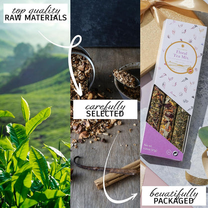 Gourmanity Bedtime Tea Sampler Gift Set, Naturally Calming Herbal Blends, Warm Up and Snuggle Down with our 3 Sleepy Tea Flavors, Product of Austria, 0.74oz