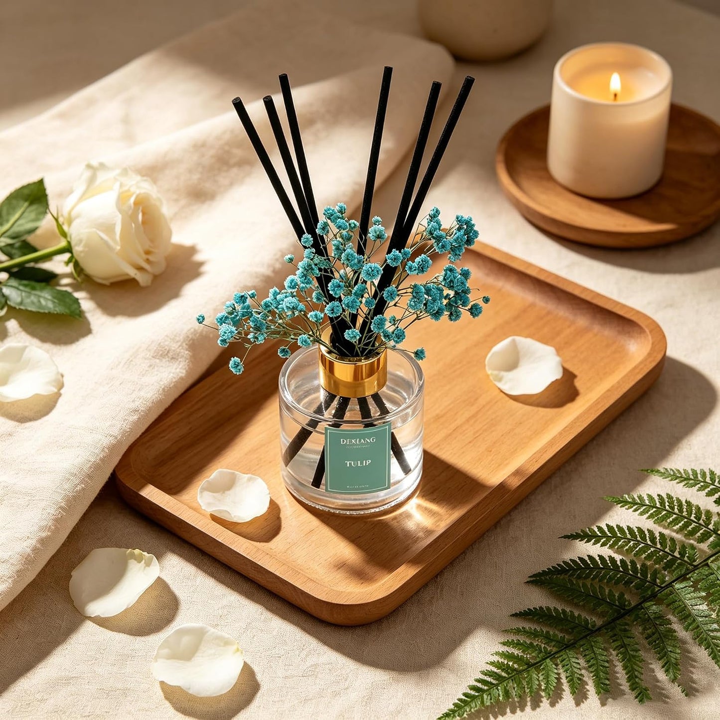 Reed Diffuser Set, Coconut 3.38 fl oz Oil Home Fragrance Bathroom Decor