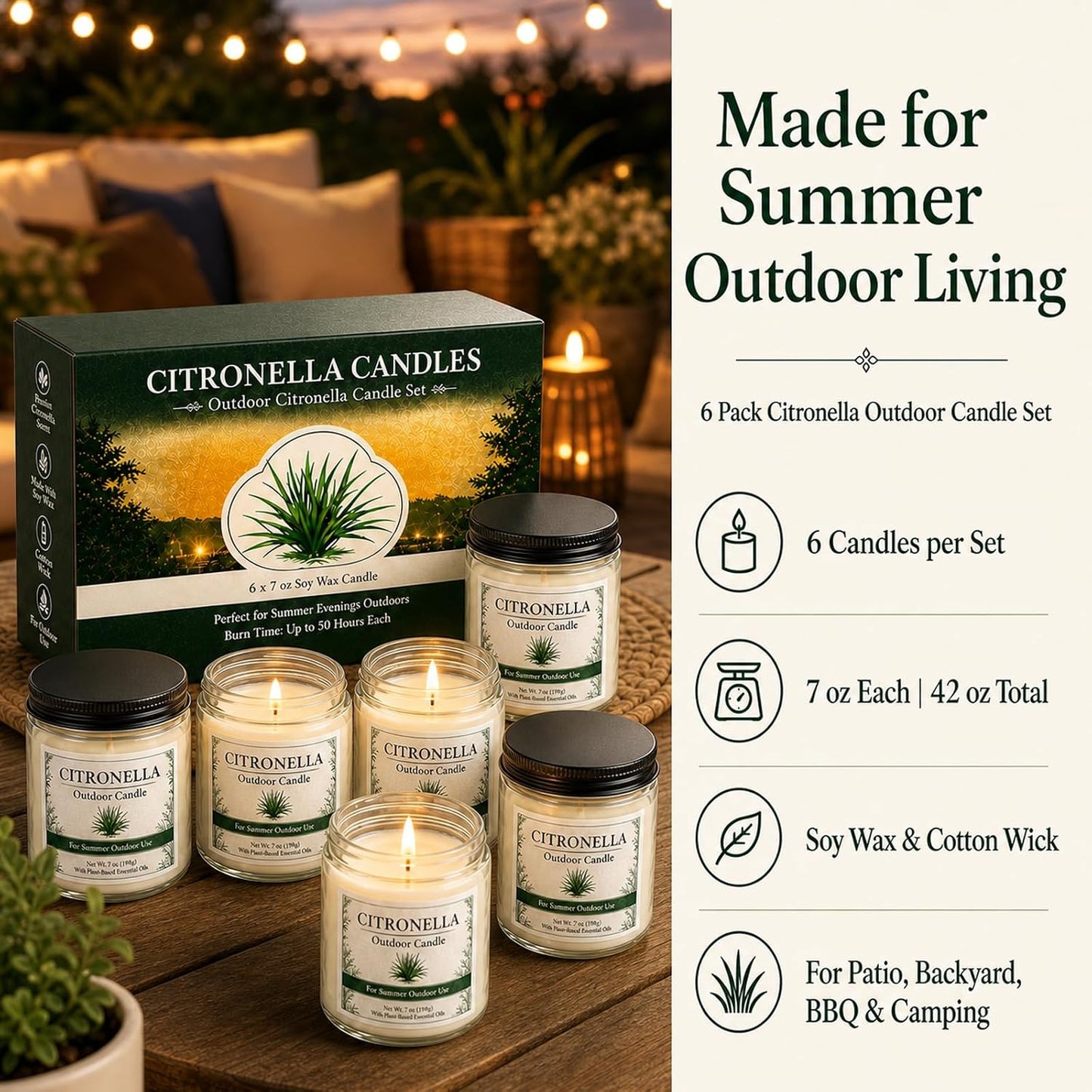 Scented Candles Gift Set, Long Lasting 6 Pack Aromatherapy Candles for Home, 42 oz 300 Hour Burn, Lavender Jasmine Vanilla Sage Sandalwood Rose Eucalyptus Mint, Gifts for Women