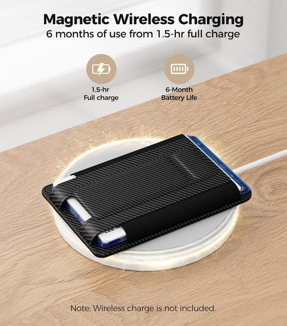 for MagSafe Wallet, Works with Apple Find My, 5-Card RFID Holder with Stand Also Grip, Strong Magnetic Wallet for iPhone 17/16/15/14/13/12 Pro Max Air Plus, Wireless Charging, Black