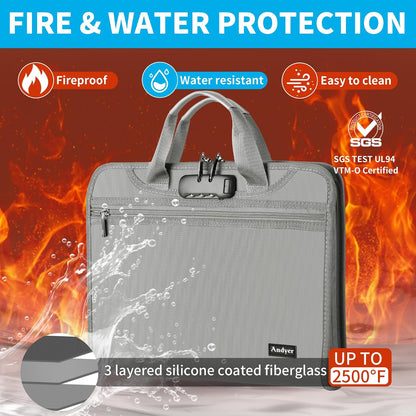 Important Document Organizer with Lock, Fireproof Accordion File Organizer