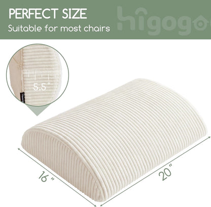 HIGOGOGO Lumbar Support Pillow for Recliner Chair/Accent Chair/Couch, Memory Foam Back Support Cushion for Elderly, Recliner Cushions for Back Rest, Pain Relief, Reading, Washable Cover, Dark Grey