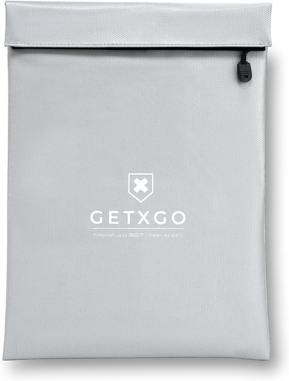 Fireproof Document Bag - Water-Resistant - Thick Tough Fiberglass & Aluminum Walls with Fire Safe Double Pouch Closure - Protect Important Documents, Cash, & Passports. 15"x11"