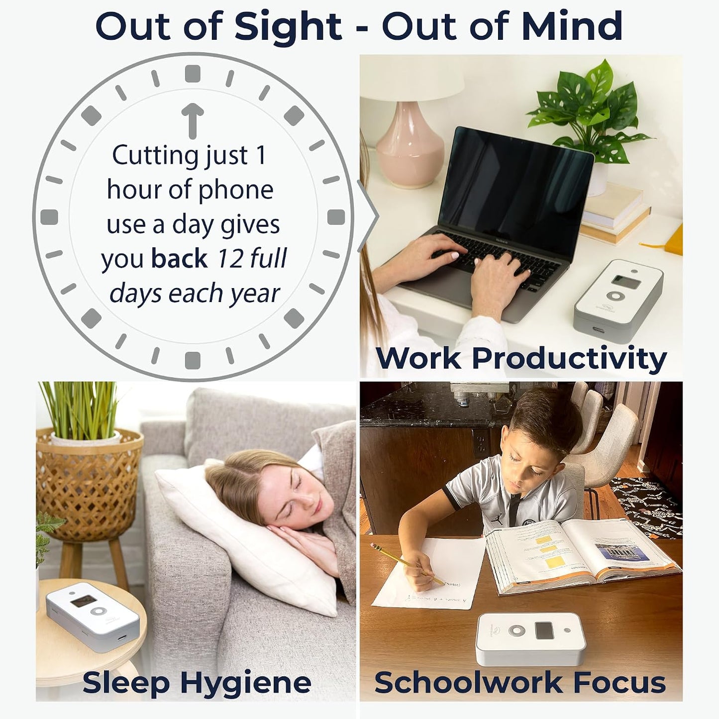 Mindsight Personal Timed Lock Box | Beat Everyday Temptations & Screen Time | 3 Commitment Modes | Fits 1 Phone with Standard Case | Charges While Locked | Out of Sight, Out of Mind