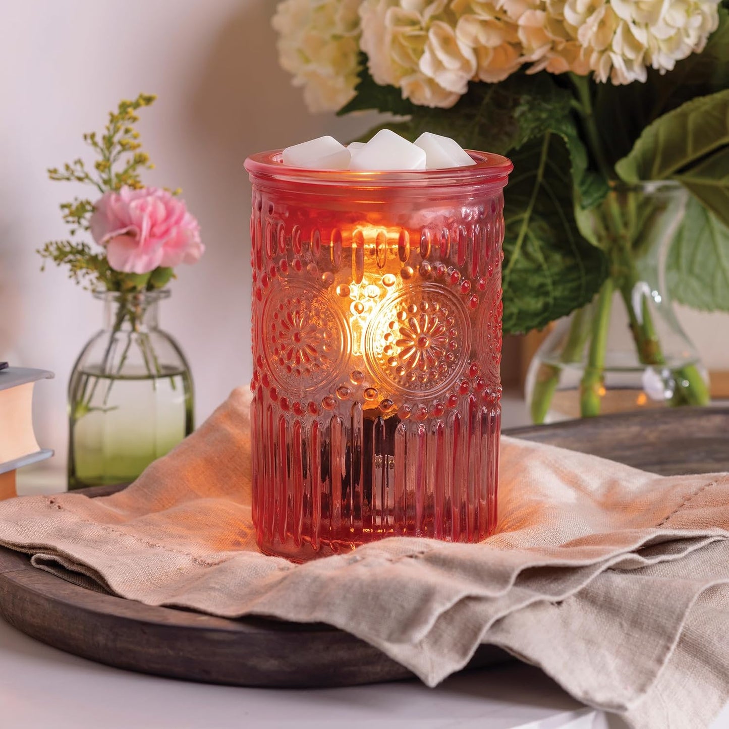 Candle Warmers ETC. Vintage Bulb Illumination Fragrance Warmer- Light-Up Warmer for Warming Scented Candle Wax Melts and Tarts to Freshen Room, Apothecary