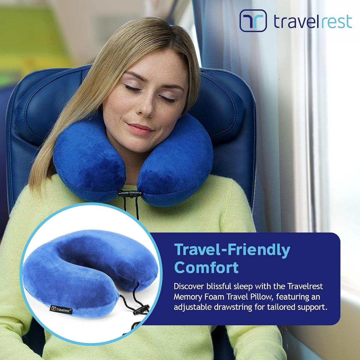 TRAVELREST Nest Neck Pillow Travel Essentials - Memory Foam Support - Grey