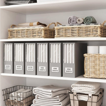 Lifewit Bed Sheet Organizer, Foldable Bedding Sheet Organizers and Storage with Large Clear Window and Label, Sheets Organizer for Linen Closet, Storage Box Bins with Lids for Duvet Cover Set