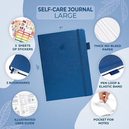 Clever Fox Self-Care Journal – Daily Reflection Notebook – Mental Health & Personal Development Planner, Meditation & Mood Log, A5 (Aquamarine)