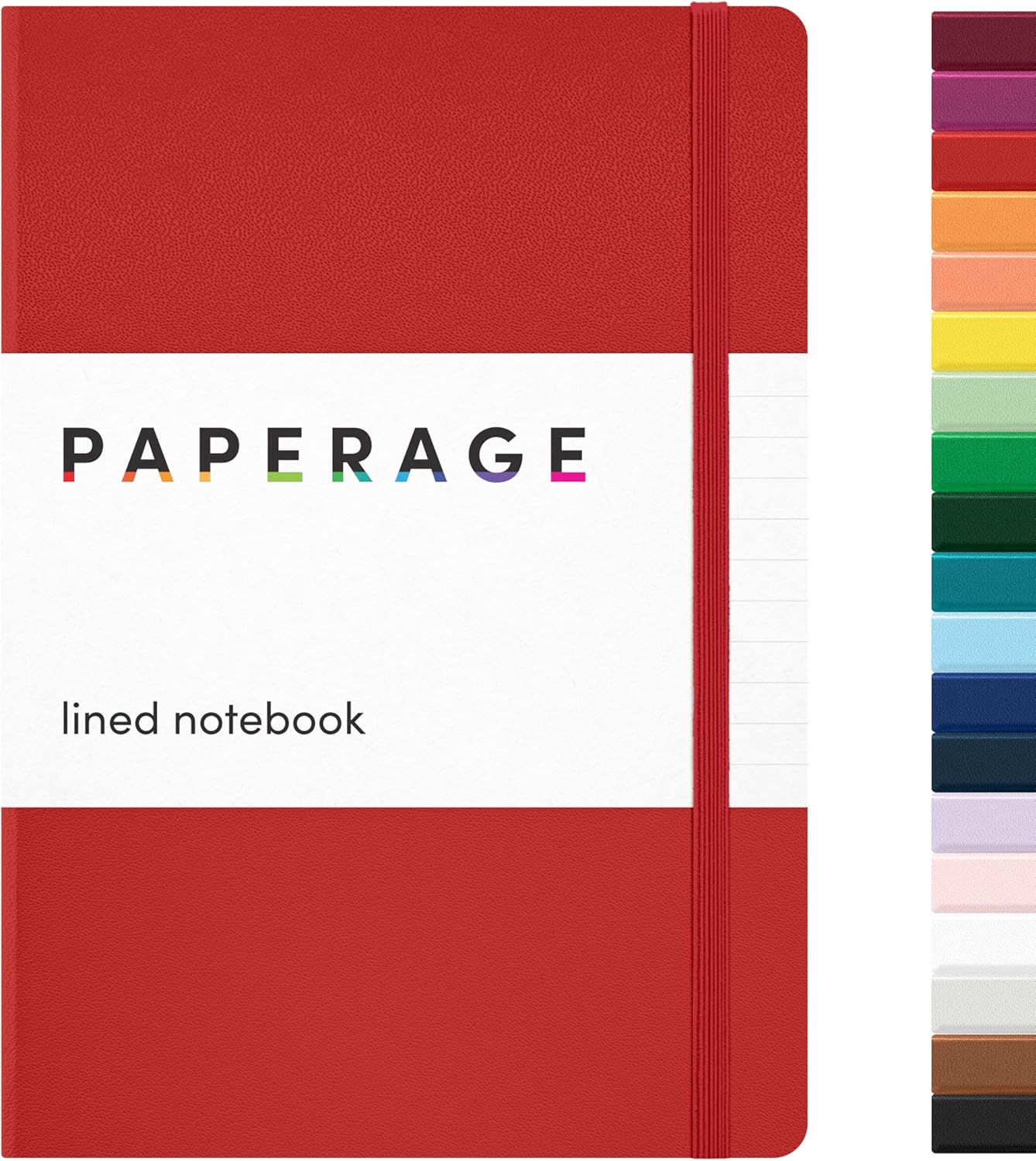PAPERAGE Lined Journal Notebook, Hardcover Journal for Women & Men, 160 Pages, (5.6 in x 8 in), College Ruled Journaling Notebook for Work, School Supplies & Note Taking, (Black)