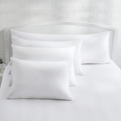 Amazon Basics Standard Breathable 100% Cotton Hypoallergenic Pillow Protector with Zipper, Machine Washable, White, 27 x 21 Inches, Pillows Not Included