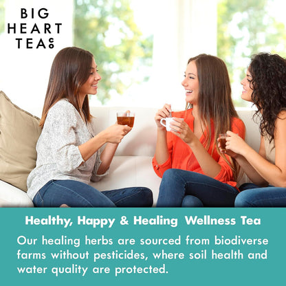 Big Heart Tea Co. Tea Bags - Edith Grey - Direct Trade Malawi Caffeinated Black Tea in Zero Plastic Sachets with Small Batch Organic Whole Herbs - Red Rose, Bergamot Oil, 20 Tea Bags