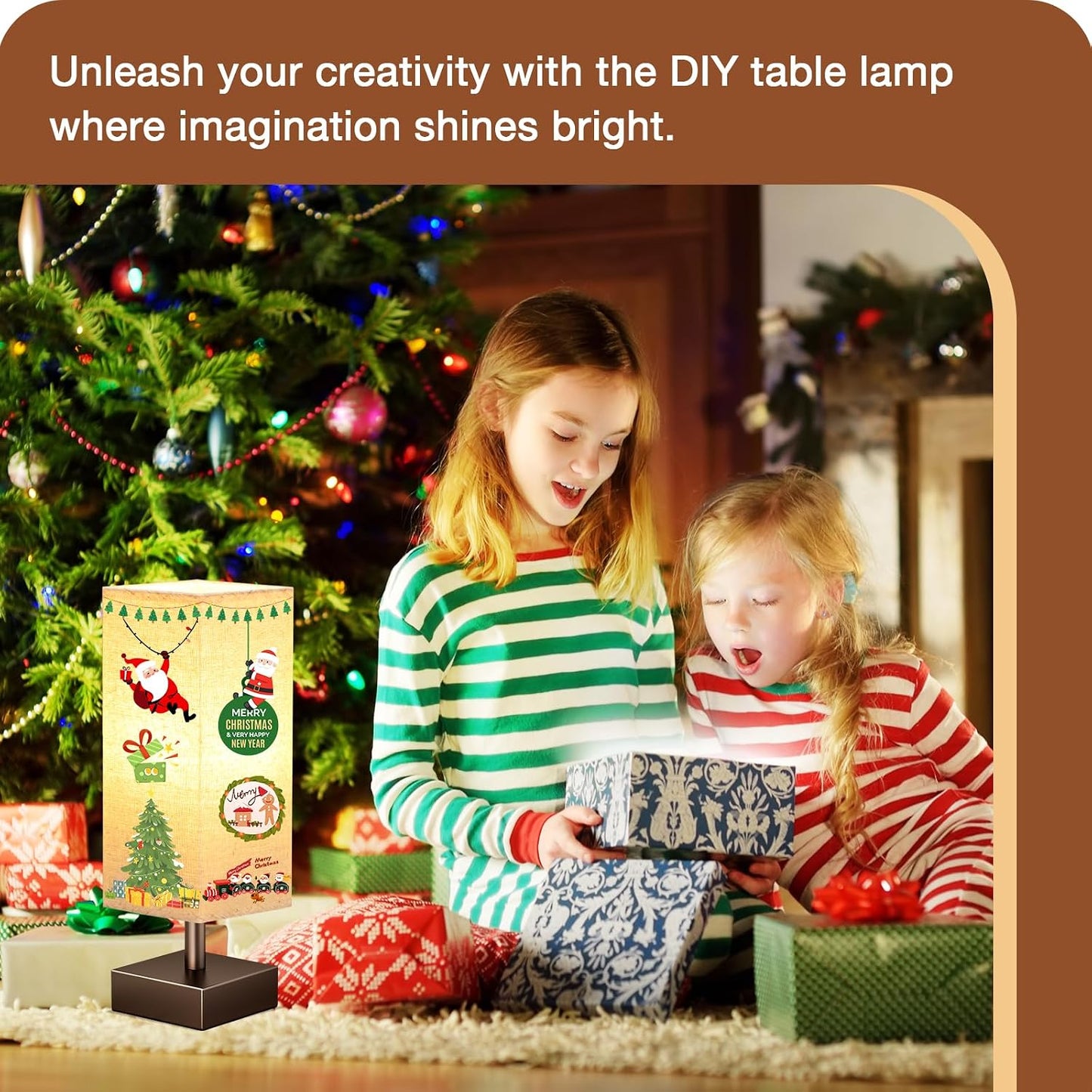 aooshine Small Table Lamp for Bedroom - Bedside Lamps for Nightstand, Minimalist Night Stand Light Lamp with Square Fabric Shade, Desk Reading Lamp for Kids Room Living Room Office Dorm