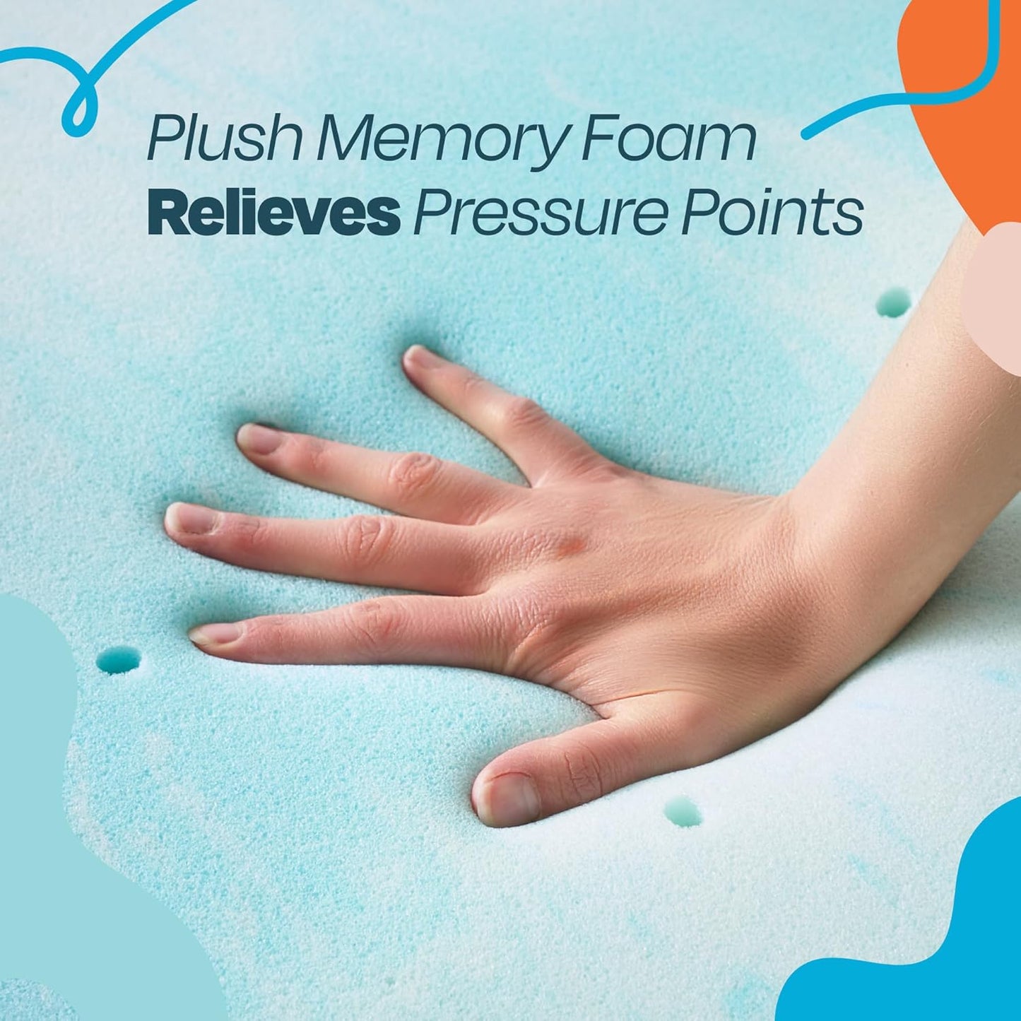 Linenspa Memory Foam Mattress Topper, Queen Size - 2 Inch Gel Infused Memory Foam - Plush Feel - Cooling and Pressure Relieving - CertiPUR Certified
