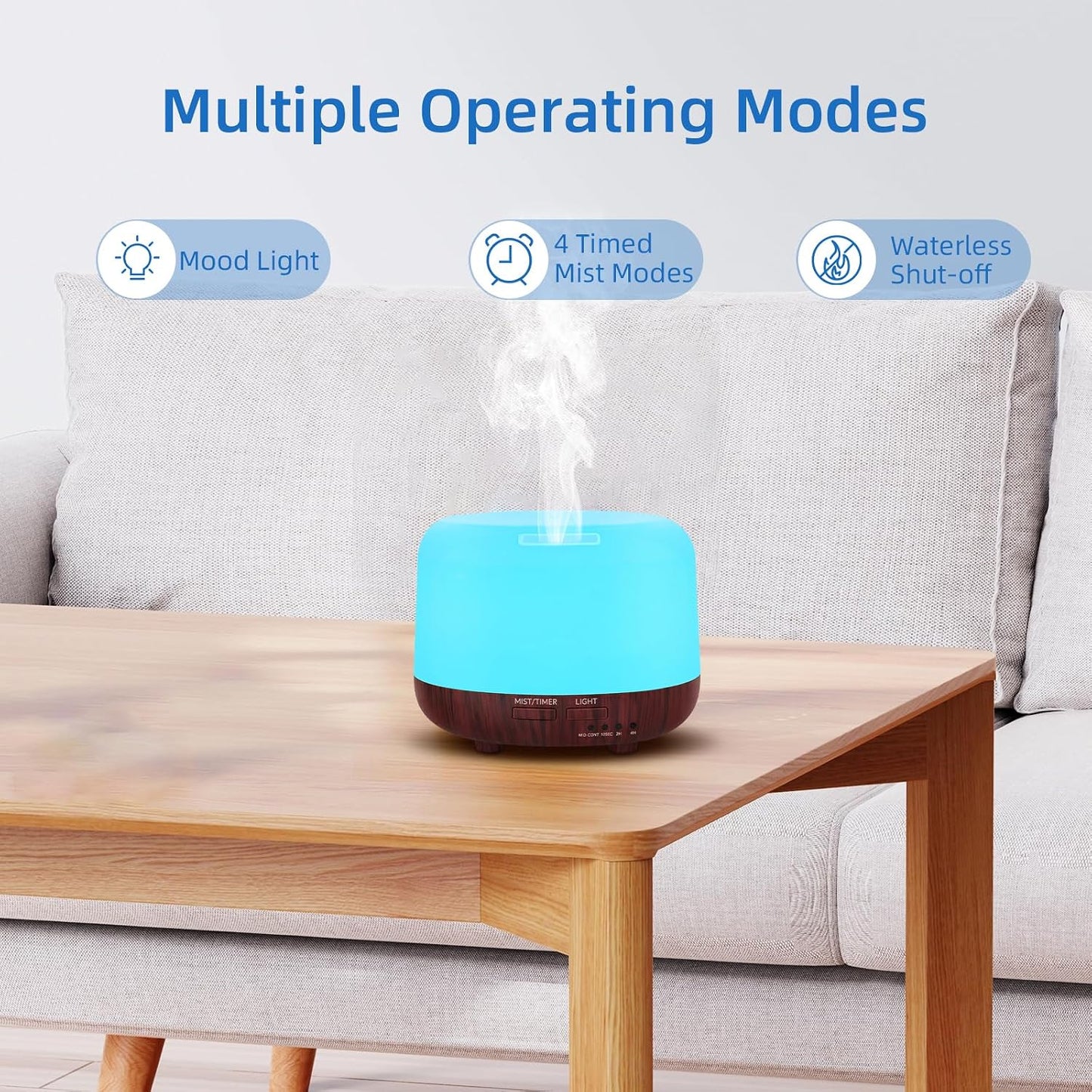 SPLITSKY Aromatherapy Essential Oil Home Diffuser with Remote Control, 300ML Large Room Cool Mist Air Humidifier, 8 Hours Quiet Operation, Timer, 7 Colors LED Night Night，Suitable Home,Yoga.