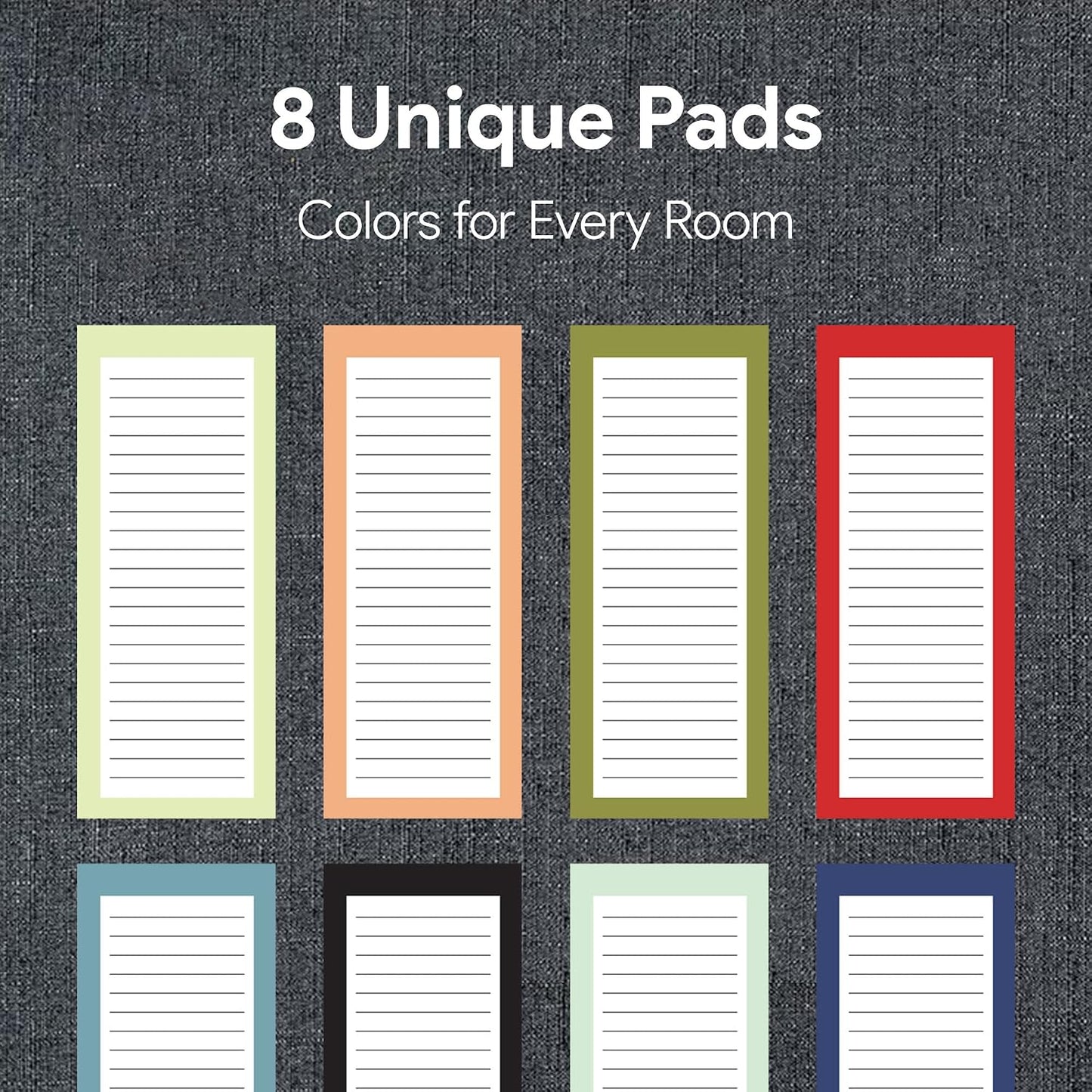 8 Magnetic Notepads – Notepads for Grocery List, Shopping List, To-Do List, Reminders -Strong Magnetic Back- Memo Notepad with Realistic Fruit Designs | 25 Sheets per Pad 7.5 x 3.5 inch (8 Pack)