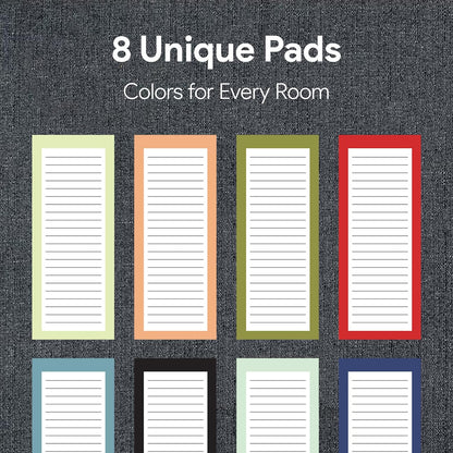 8 Magnetic Notepads – Notepads for Grocery List, Shopping List, To-Do List, Reminders -Strong Magnetic Back- Memo Notepad with Realistic Fruit Designs | 25 Sheets per Pad 7.5 x 3.5 inch (8 Pack)