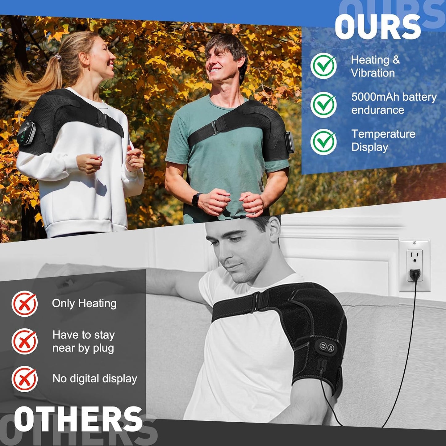 DREAMSOME Shoulder Heating Pad, Heated Shoulder Massager for Pain Relief