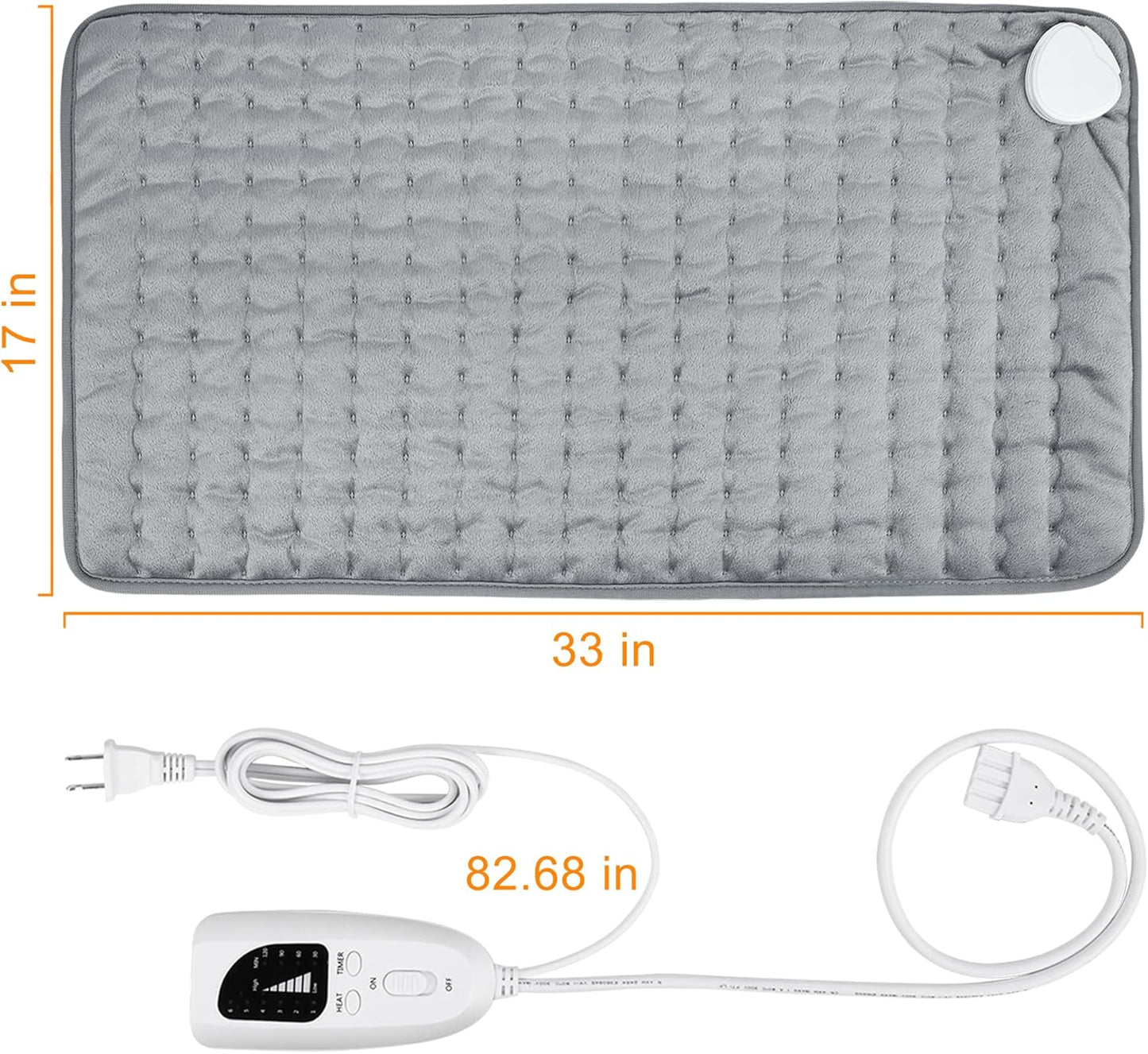 Electric Heating pad for Back Neck Shoulder Knee Arms Legs- Electric Heat Pads with 6 Heat Settings & Auto Shut Off Heat Heating Pad for Birthday Mother Father Girl Men Women