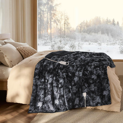 Bedsure Heated Blanket Throw Blanket with Preheat Function - Fast Heating Electric Blanket, Soft Flannel Throw with 6 Time Settings(Up to 10H), 6 Heating Settings, Gifts for Grandma (50"x60", Cream)