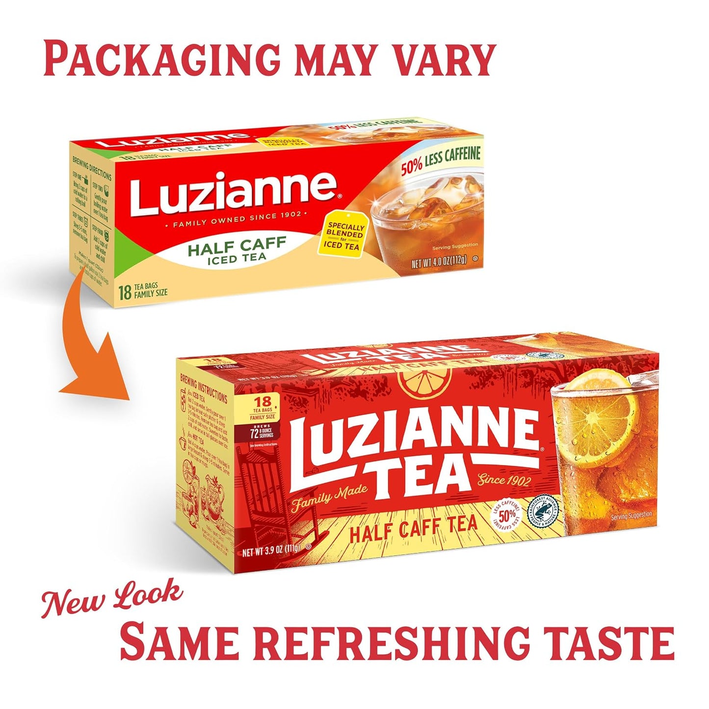 Luzianne Unsweetened Hibiscus Iced Tea Bags, Family Size, 22ct Box (Pack of 6)