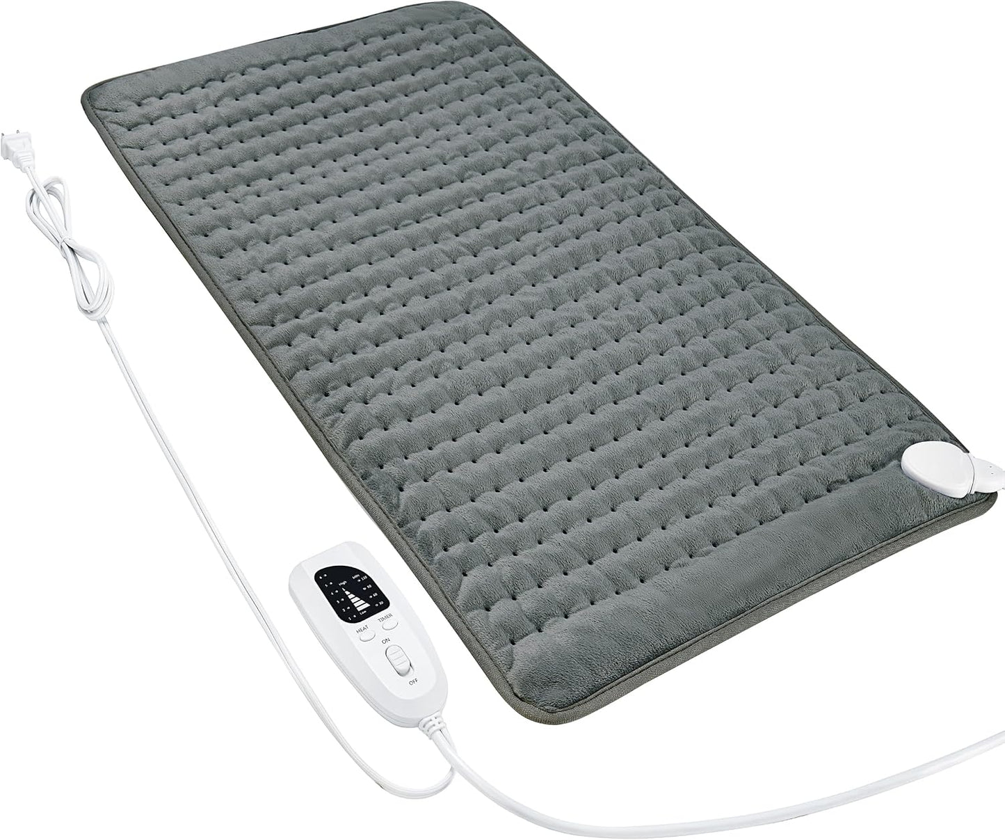 Heating Pad Electric Heat Pad, Hot Heated Pad,Multiple Temp and Timer Settings,Suitable for Shoulders, Neck, arms, Abdomen, Back, Legs, etc. (Silver Gray, 24"X12")