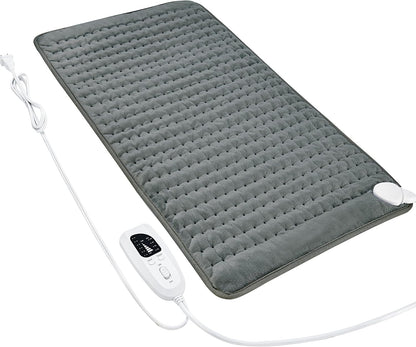 Heating Pad Electric Heat Pad, Hot Heated Pad,Multiple Temp and Timer Settings,Suitable for Shoulders, Neck, arms, Abdomen, Back, Legs, etc. (Silver Gray, 24"X12")