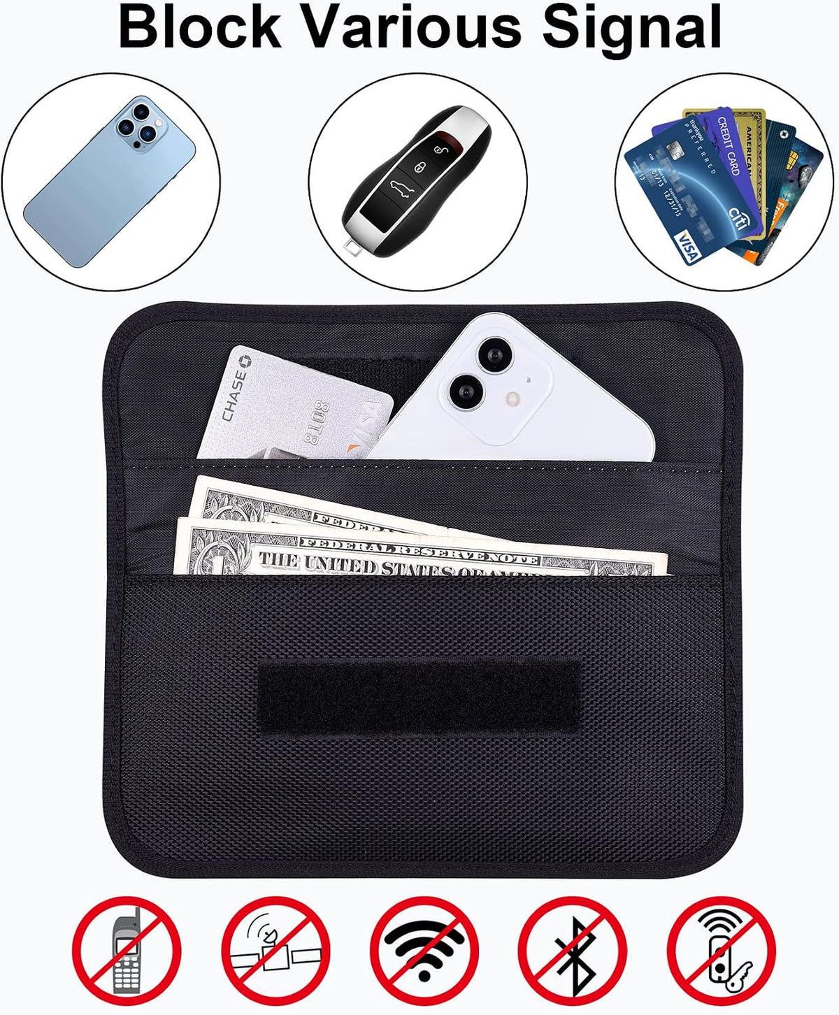 Wisdompro Faraday Bag, RFID Signal Blocking Bag for Phones and Car Keys