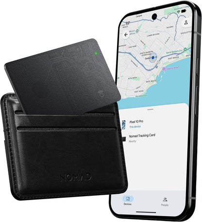Nomad Tracking Card Air for Android, Slim Wallet Tracker Card Compatible with Google Find Hub, IPX7 Waterproof Rechargeable Card Tracker, 7-Month Battery, 1.7mm Thin, Android OS 9 or Later