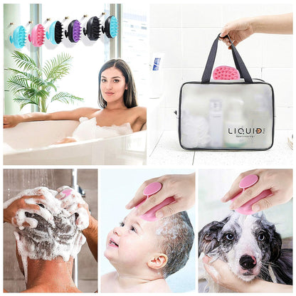 Sosoon Scalp Massager Shampoo Brush, Hair Scalp Scrubber Shower Hair Brush Head Massager for Stress Relax Hair Growth, Dandruff Brush Scalp Exfoliator for Women Men Kids Pets, Black