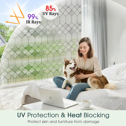Coavas Blackout Window Film, 100% Light Blocking Privacy Window Film, No Glue Static Cling, Heat & UV Blocking, Removable Room Darkening Window Cover, Renter Friendly for Bedroom, 17.5x78.7Inch,Black