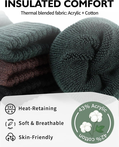 CLOSEMATE Womens Thick Full Cushioned Thermal Warm Boot Socks for Winter 3 Pairs