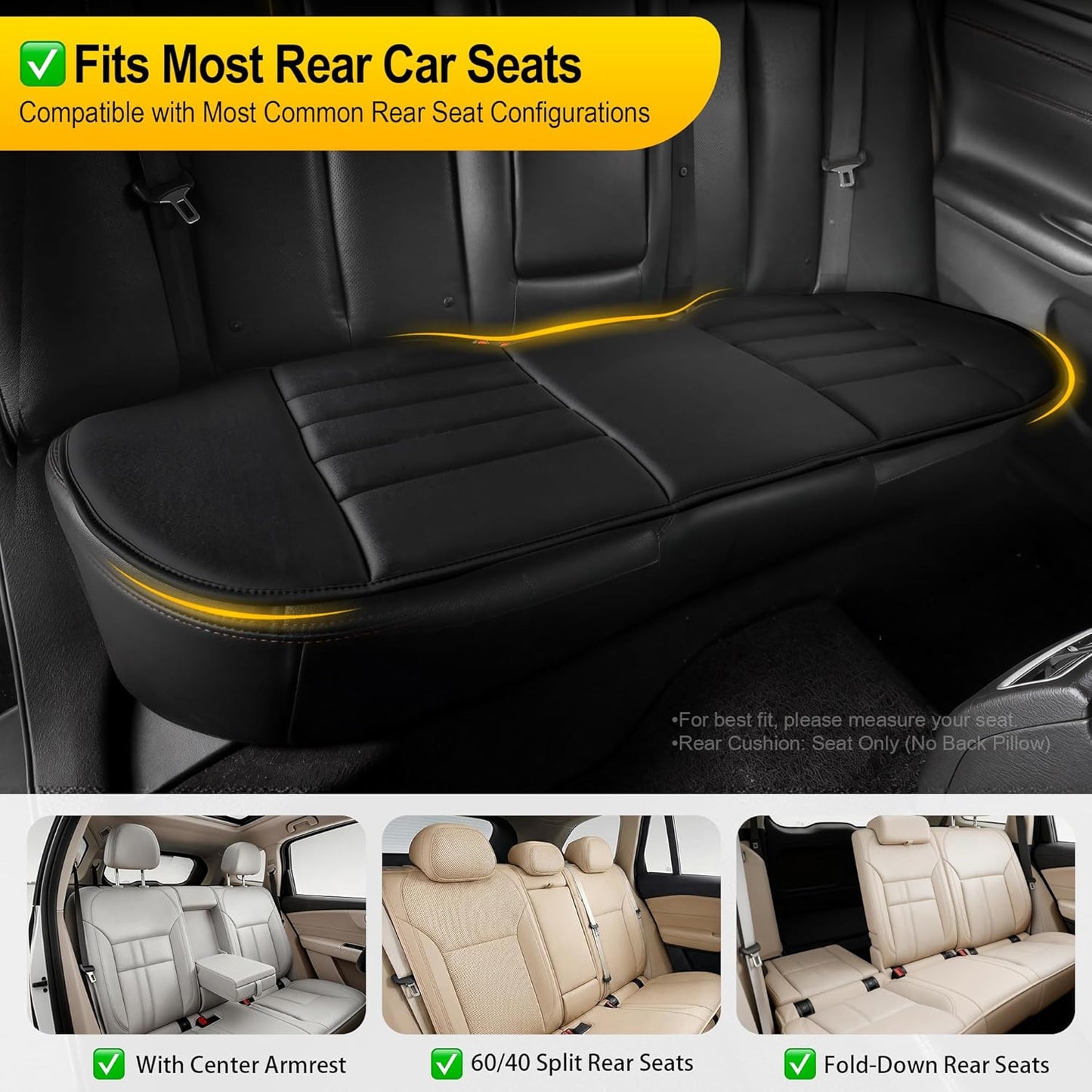 kingphenix Car Seat Cushion with Back Support Pillow: Enhanced Comfort Memory Foam Design for Pain Relief, Ideal for Drivers and Office Use - Ergonomic Lumbar Comfort for Long Sitting - Black